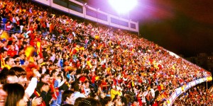 With a goal from Sergio Ramos in the twenty-fifth minute, Spain took the early lead 1-0 over France in the 2014 World Cup qualifier match.